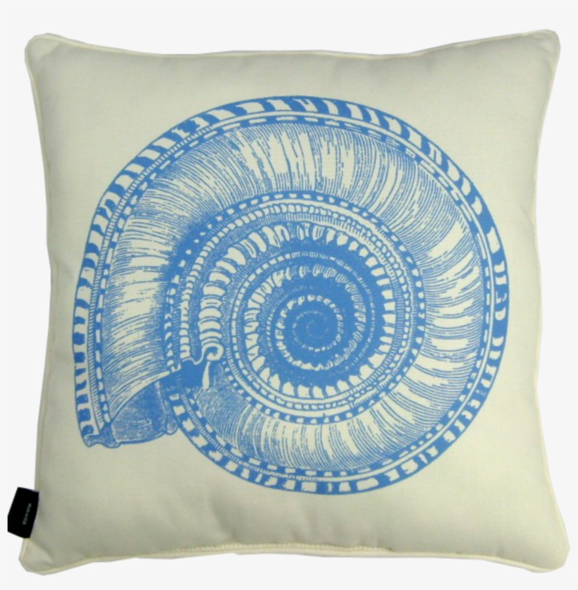 Blue Shell Coastal Pillow - Cushion, transparent png #9239688