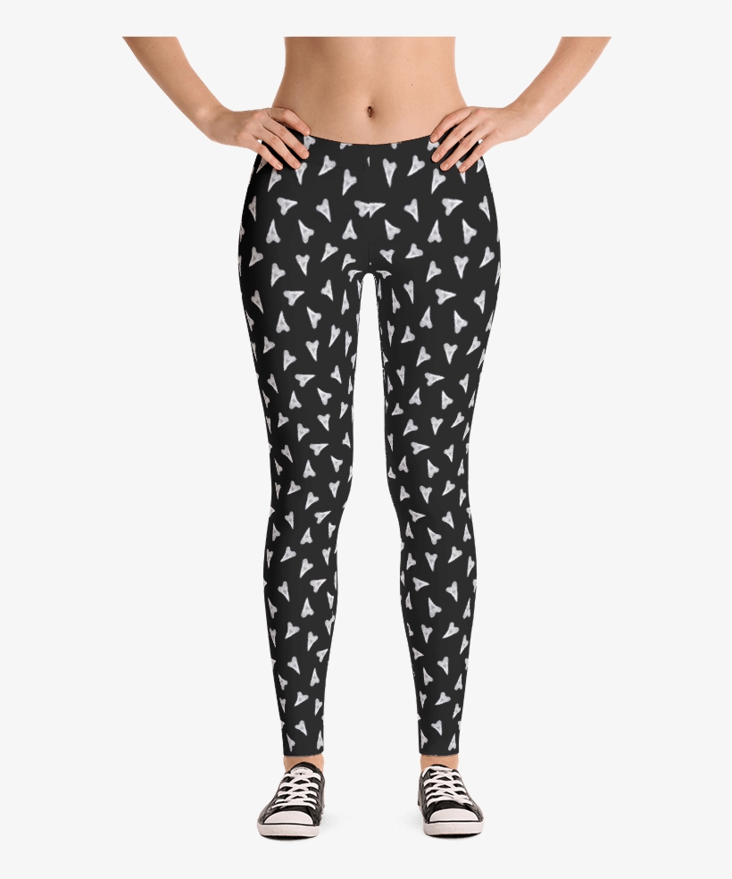 Shark Teeth / Hearts Womens Leggings - Teeth Leggings, transparent png #9240104
