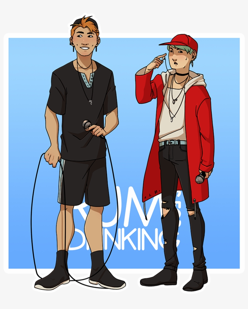 Namjoon, Aka Rm, And Yoongi, Formerly Gloss, Now - Cartoon, transparent png #9240401