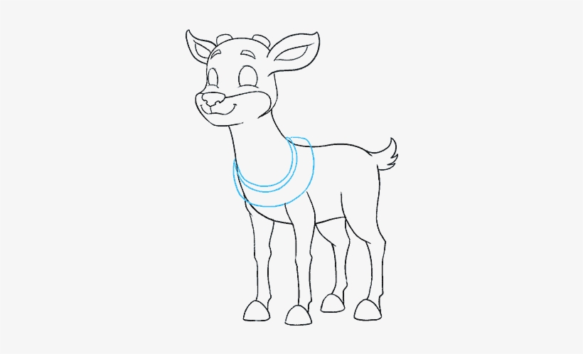 How To Draw Cartoon Reindeer - Goat, transparent png #9241394