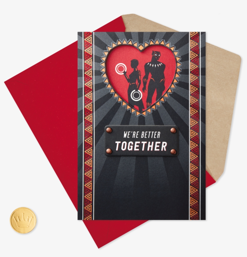 Marvel Black Panther Better Together Valentine's Day - Black Panther Valentine's Day Cards, transparent png #9243838