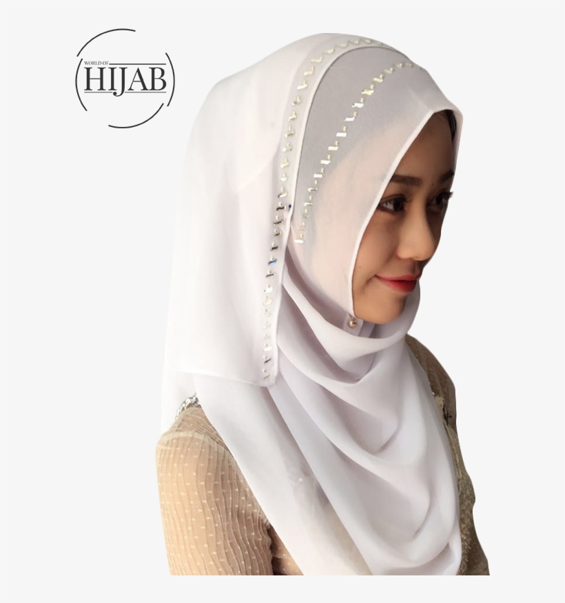 175*70cm Muslim Headscarf Plain Chiffon Solid Color - Bandana, transparent png #9244189