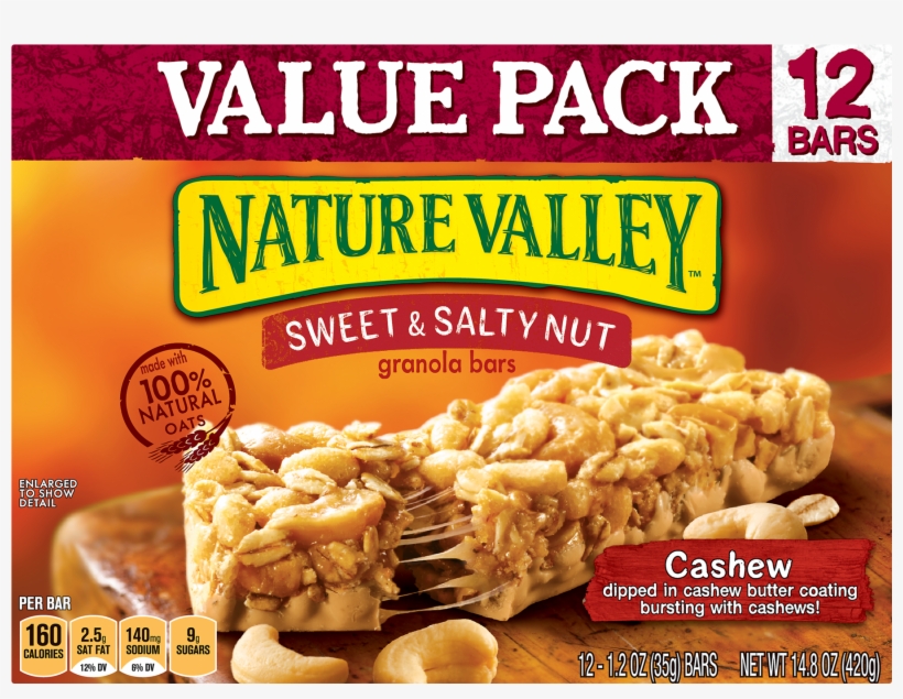 Nature Valley Granola Bars, Sweet & Salty Nut, Cashew, - Nature Valley Granola Bars Value Pack, transparent png #9244766