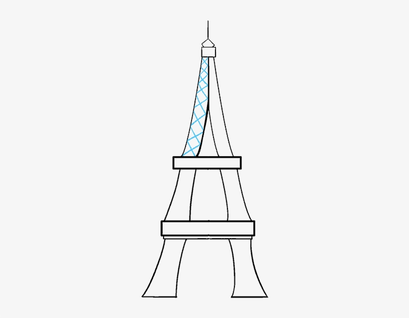 Eiffel Tower Cartoon Drawing - Line Art - Free Transparent PNG Download -  PNGkey