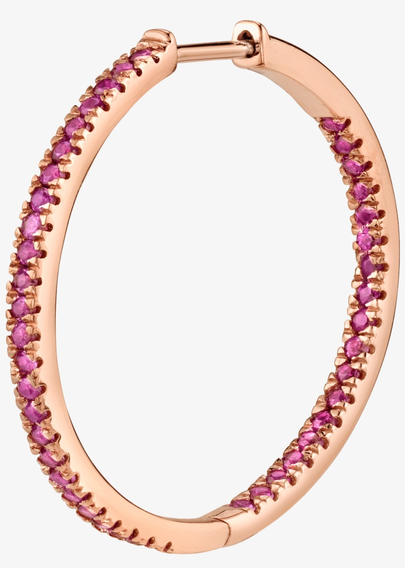 Large Ruby Inside Out Hoop Earring - Bangle, transparent png #9246815
