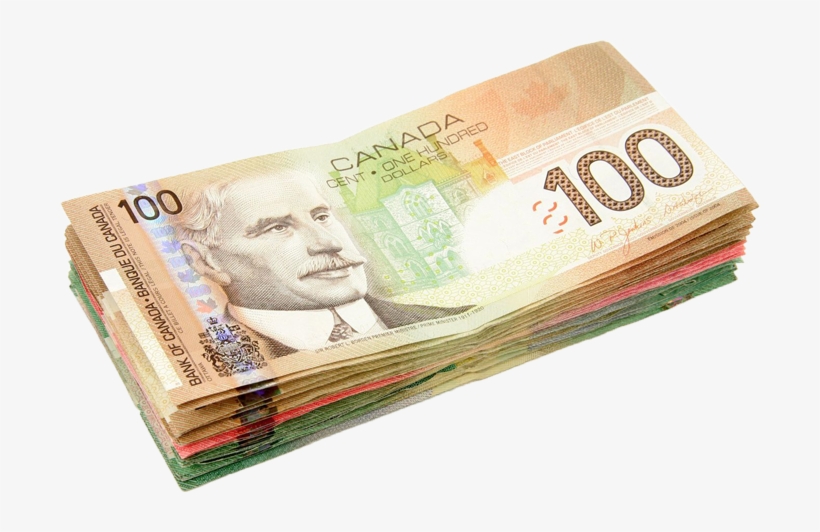 Money - Stack Of Canadian Cash, transparent png #9246896