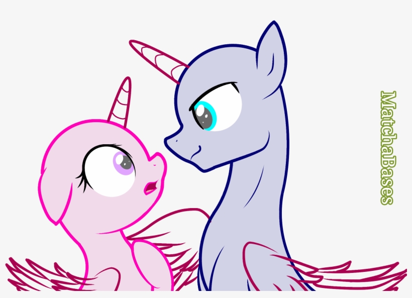 How To Draw A Unicorn With Wings Download - My Little Pony Base Couple, transparent png #9247914