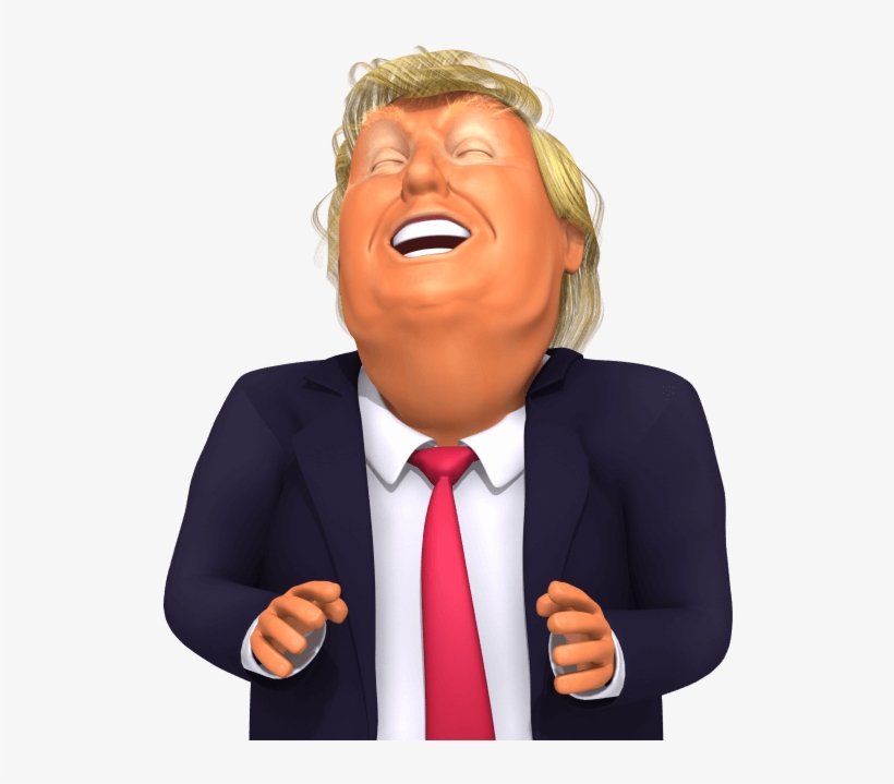 Trump Big Laugh 3d Caricature - Cartoon, transparent png #9248041