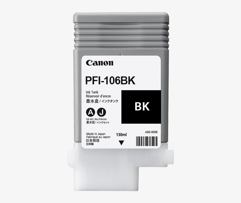 Canon Pfi-106bk 130ml Black Ink Cartridge - Pfi 120bk, transparent png #9248763