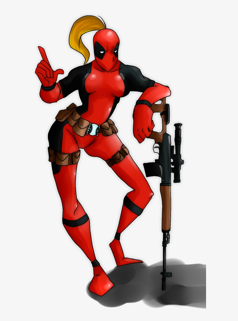 Lady Deadpool By Immeria - Cartoon, transparent png #9251734