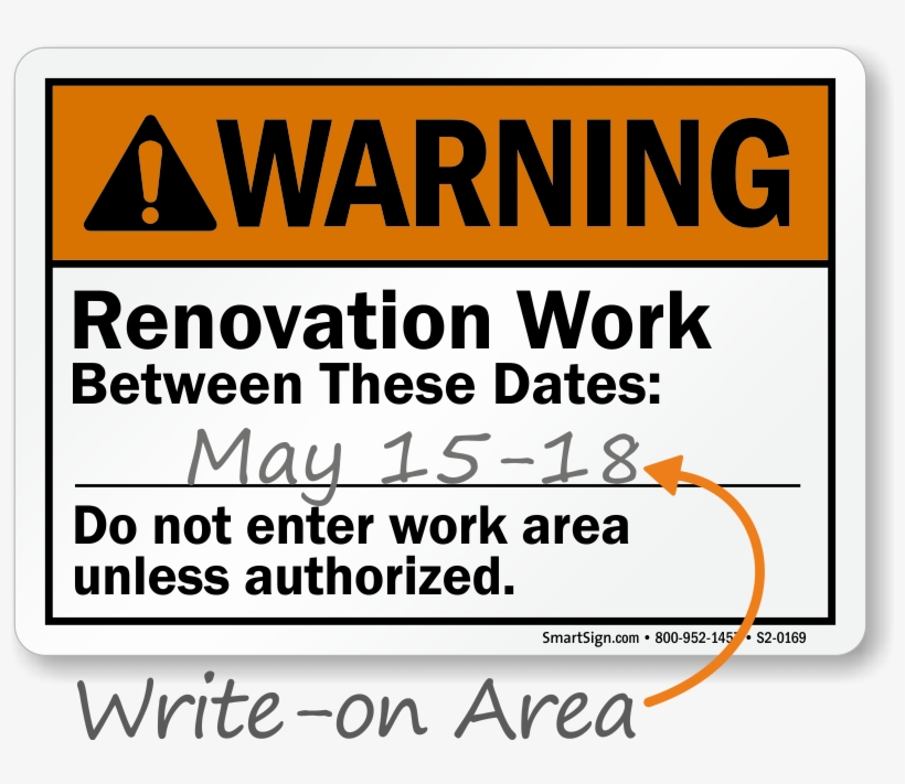 Under Construction Write On Ansi Warning Sign - Sand Blasting Warning Signs, transparent png #9253417