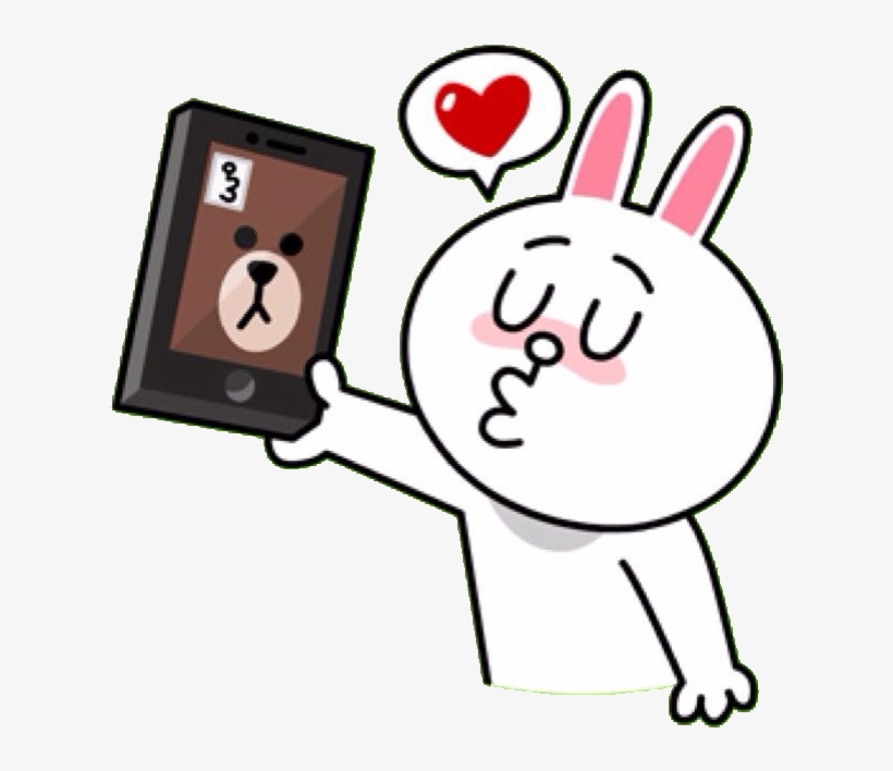 Free Call Event Special Stickers - Brown Bear And Cony Kiss, transparent png #9254053