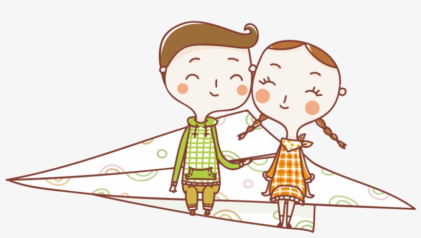 Airplane Cartoon Significant - Couple On Plane Cartoon, transparent png #9255371