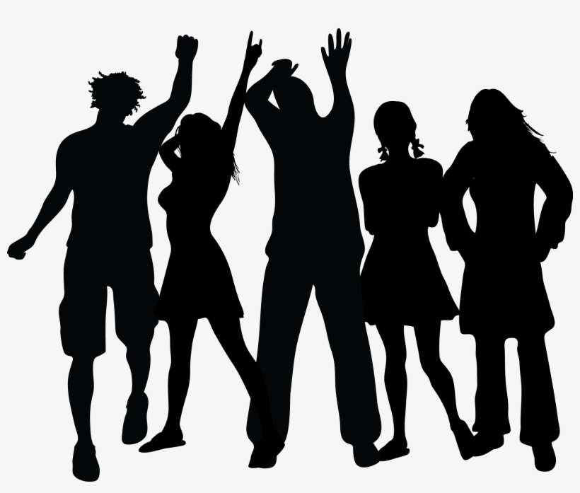 Group Black Silhouette - Silhouette, transparent png #9257579