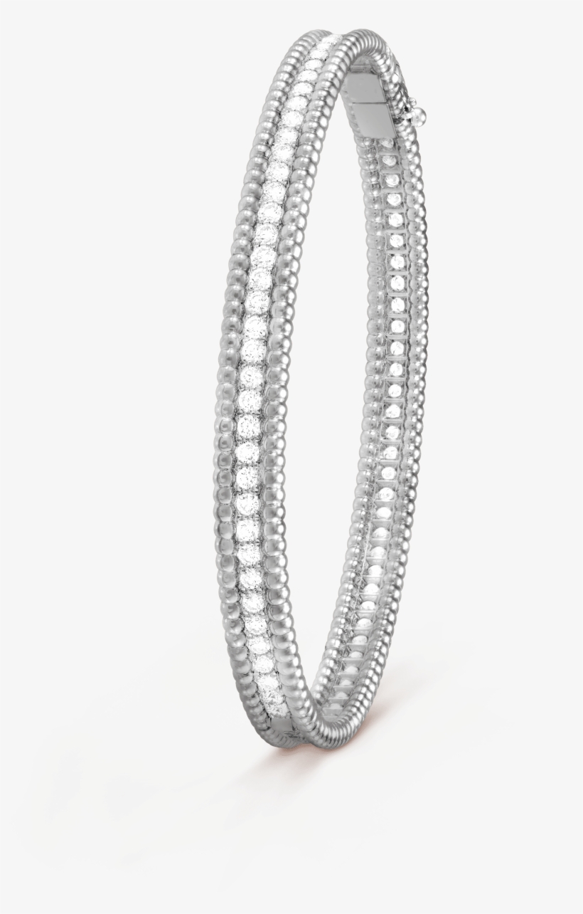 Perlée Diamonds Bracelet, 1 Row, Large Model - Van Cleef & Arpels Perlée Diamonds Bracelet Woman, transparent png #9257585