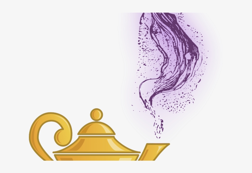 Genie Lamp Clipart Drawing Genie - Aladdin Pic Png Black, transparent png #9258016