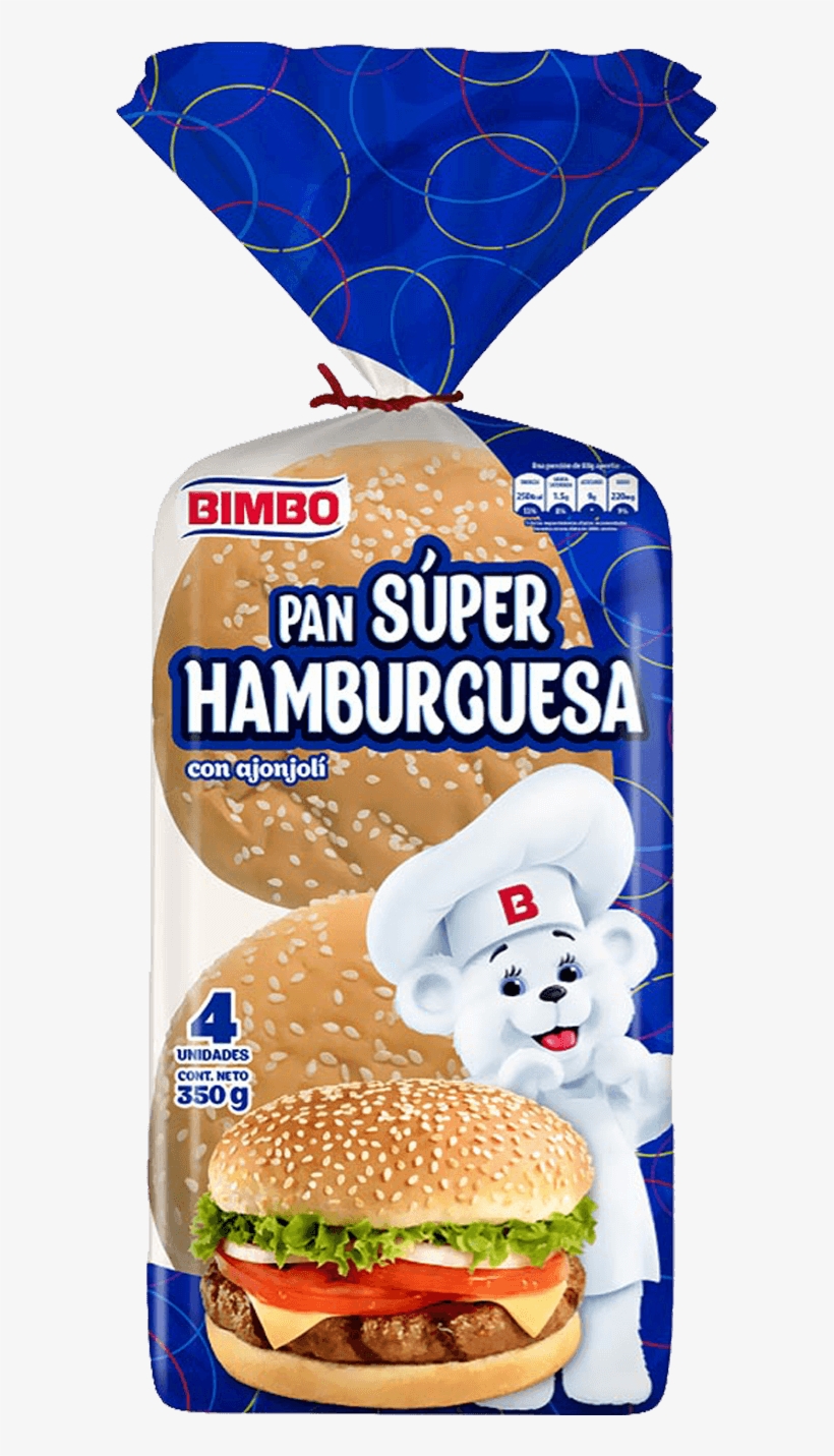 Pan Super Hamburguesa - Pan Bimbo Super Hamburguesa, transparent png #9258054