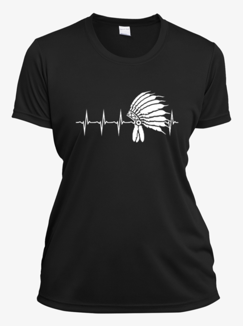 Ladies Native Inspired Heart Beating Headdress - Springsteen On Broadway T Shirts, transparent png #9258521