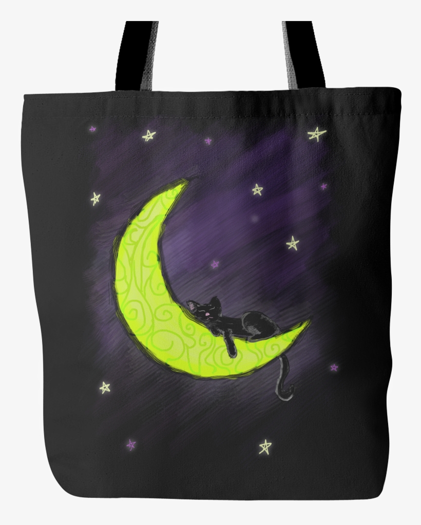 Cat Sleeping On The Moon Tote Bag - Daughter Of The King Tote, transparent png #9258675