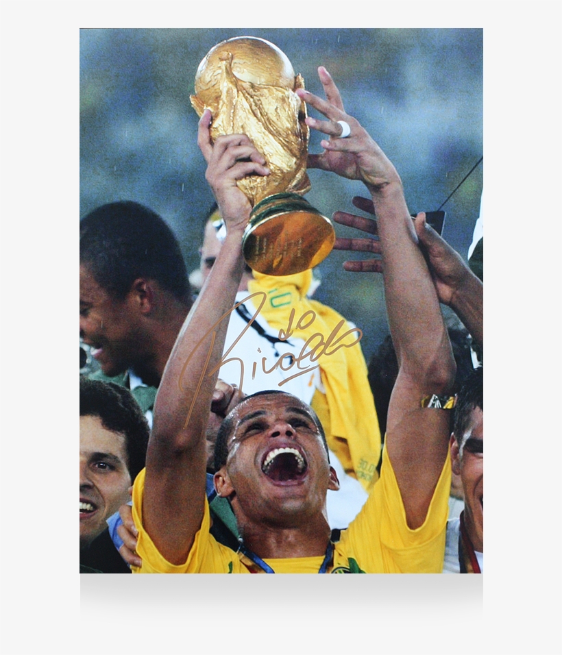 Rivaldo Signed Brazil Photo Signed In Gold, transparent png #9259133