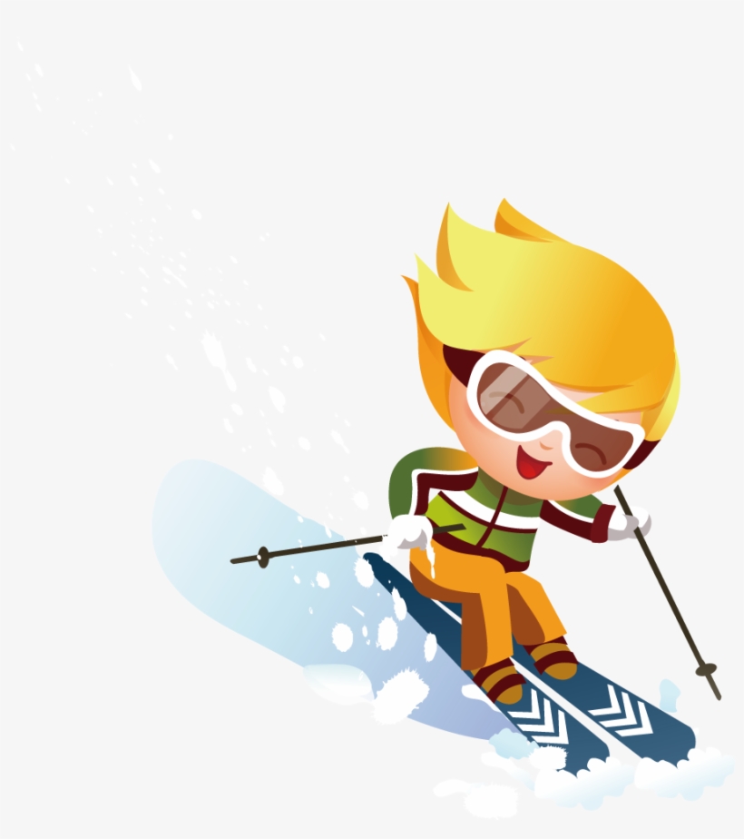 Banner Freeuse Alpine Skiing Stock Photography Clip - Cartoon Boy Skiing, transparent png #9262141