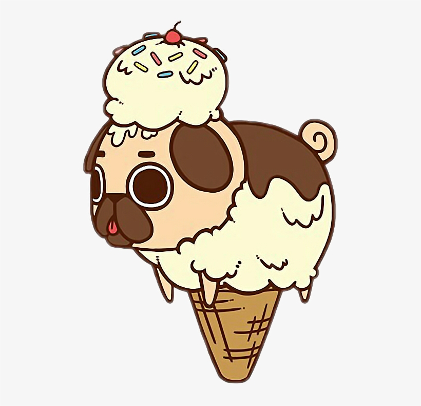 Icecream Pugfreetoedit Report Abuse - Draw A Cute Pug, transparent png #9262312
