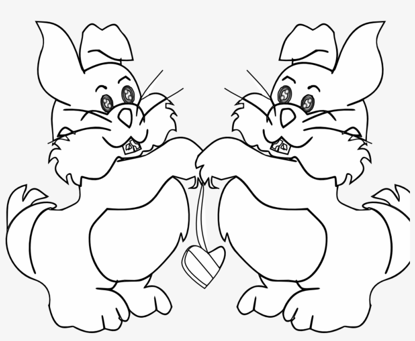 Conejillos Rabbit Black White Line Art 999px 180 - Cartoon, transparent png #9263118