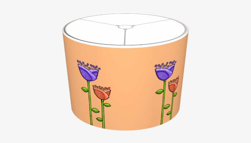 Fun Doodle Flowers Orange Purple - Wine Glass, transparent png #9263465