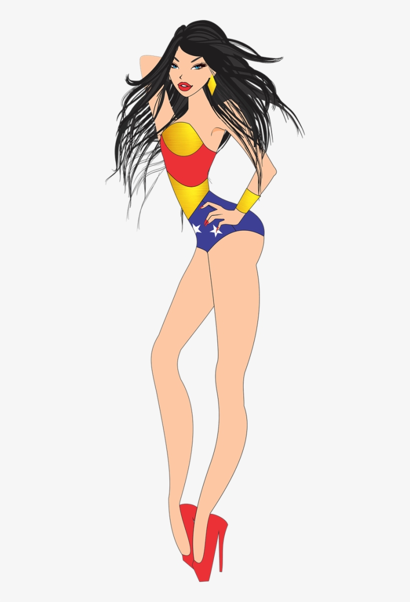Wonder Woman Pinup Clipart - Imagens Em Png De Mulher Maravilha, transparent png #9263520