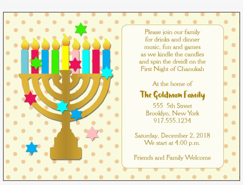 Hanukkah Party Invitation - Thanksgiving, transparent png #9264094