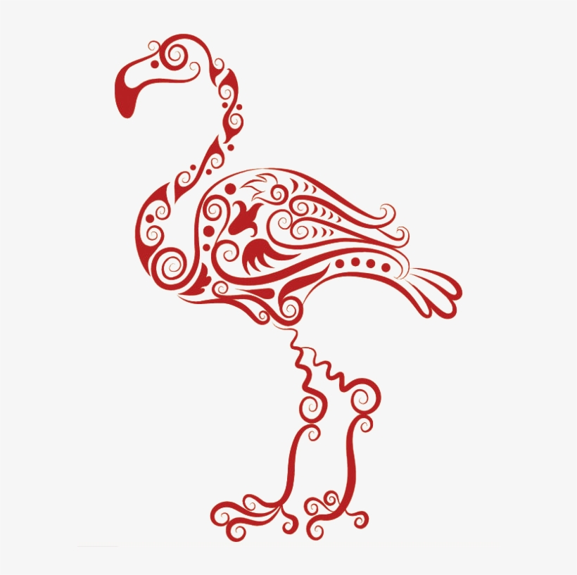 Flamingo Drawing Red - Flamingo Tattoo Png, transparent png #9265066