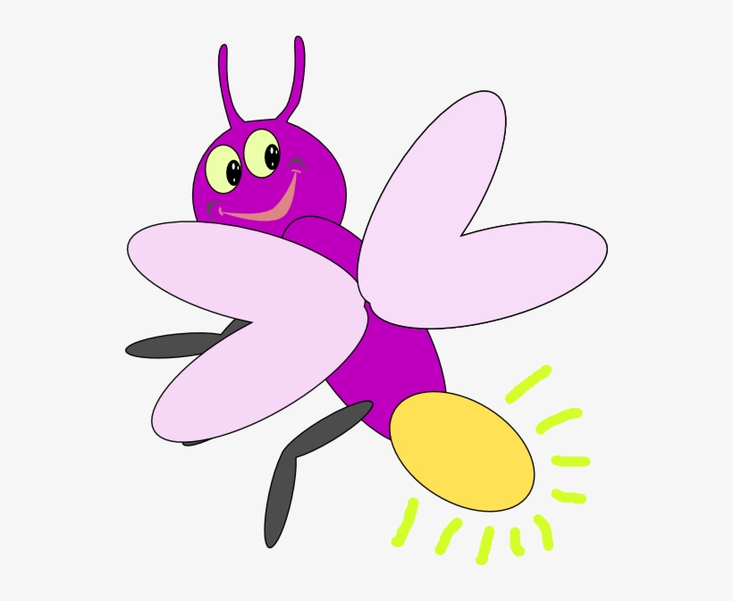Purple Firelfy 3 Clip Art Vector Online Royalty Free - Firefly Insect Clipart, transparent png #9265568
