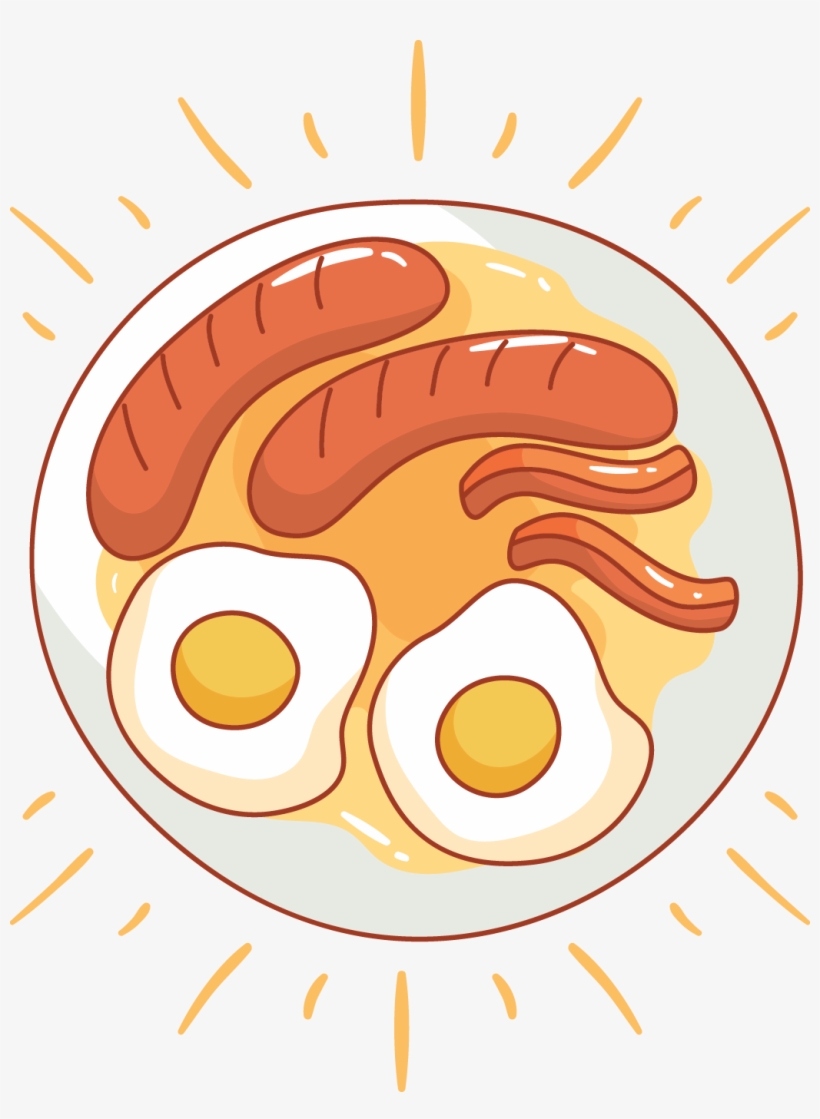 Hot Dog Fried Egg Food - Flat Food Vector Png, transparent png #9265839