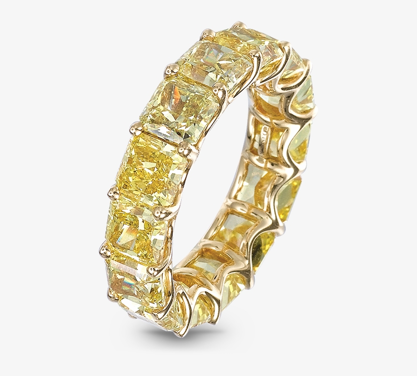 Yellow Diamond Eternity Band - Yellow Diamond Band, transparent png #9266255