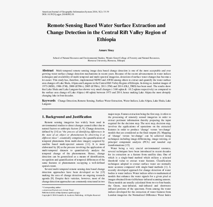 Remote Sensing Based Water Surface Extraction And Change - Effects Of Heat On Eggs, transparent png #9266682