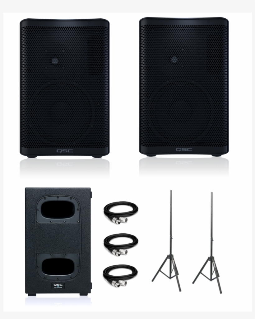 Qsc Cp8 Ks112 (single) Speaker Stands And Xlr Cables - Grille, transparent png #9266801