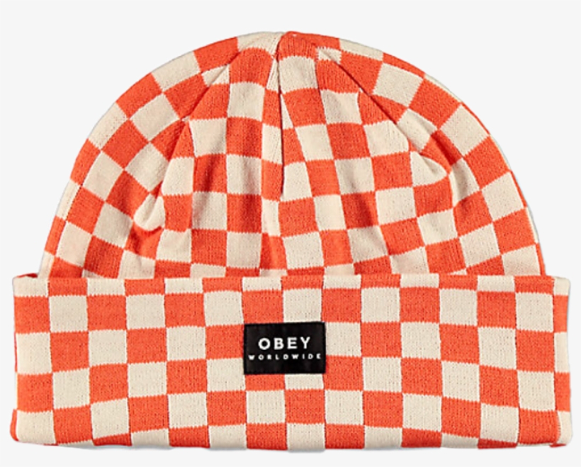 #moodboard #aesthetic #beanie #hat #checkered #obey - Check, transparent png #9267950