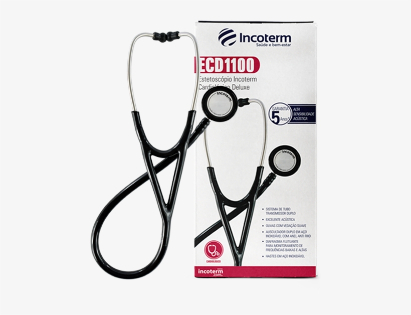 Estetoscópio Incoterm Cardiológico Deluxe Ecd1100 Incoterm - Stethoscope, transparent png #9268685