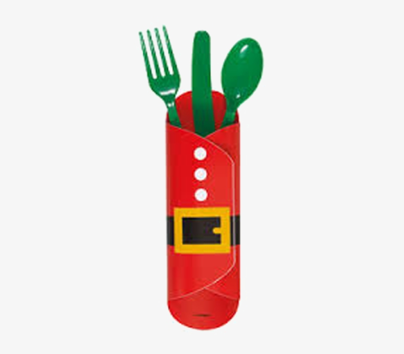 Christmas Santa Suit Cutlery Wrapper - Santa Claus, transparent png #9269622