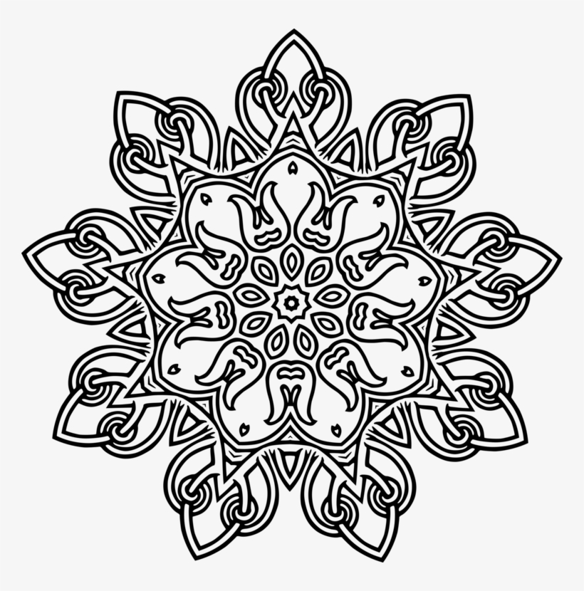 Floral Design Drawing - Geometric And Floral Design, transparent png #9269811