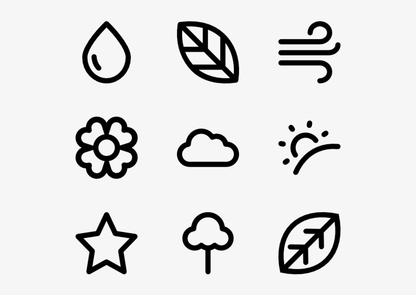 Nature Elements - Hand Drawn Social Media Icons Png, transparent png #9270636