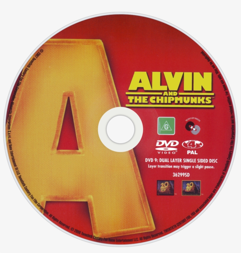 Alvin And The Chipmunks Dvd Disc Image - Alvin And The Chipmunks, transparent png #9271109