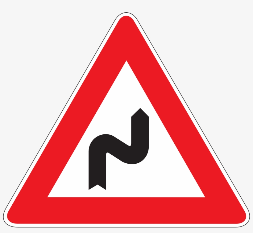 Warning Bends Drive - Road Signs Narrow Bridge, transparent png #9271157