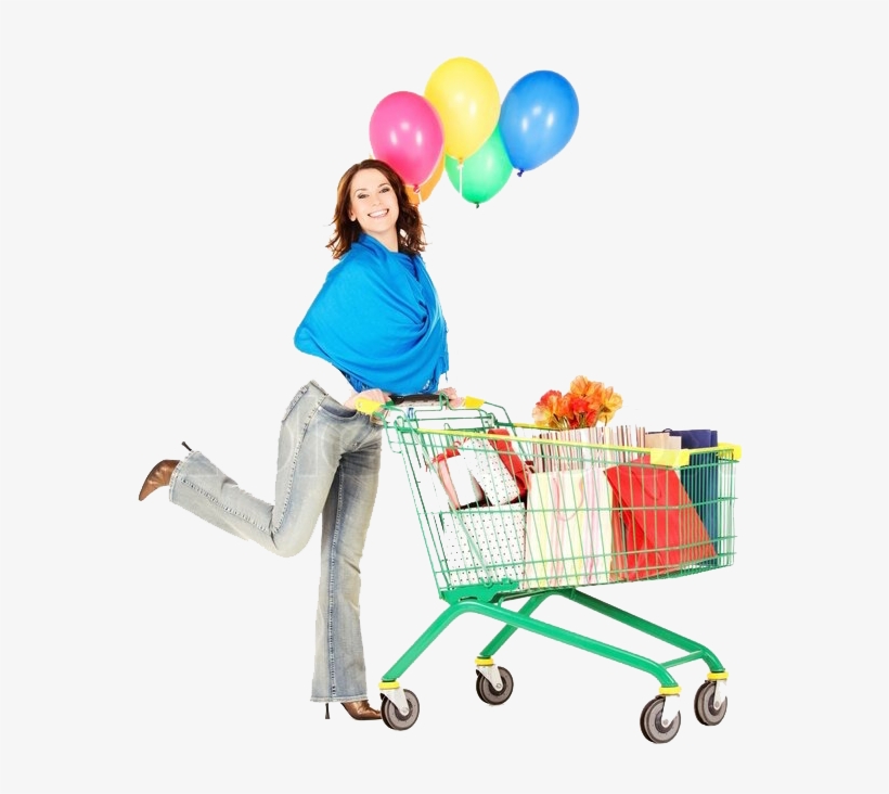 Even Our Clients Are Happy With Our Work - Woman With Shopping Cart Png, transparent png #9271552