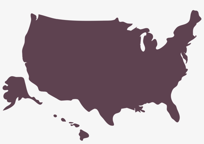 Estados Unidos - Silhouette United States Map Vector, transparent png #9271841