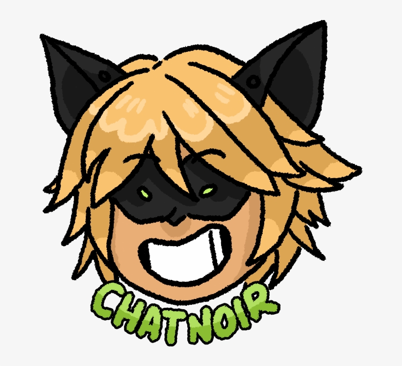 Chat Noir Head Sticker, transparent png #9272259