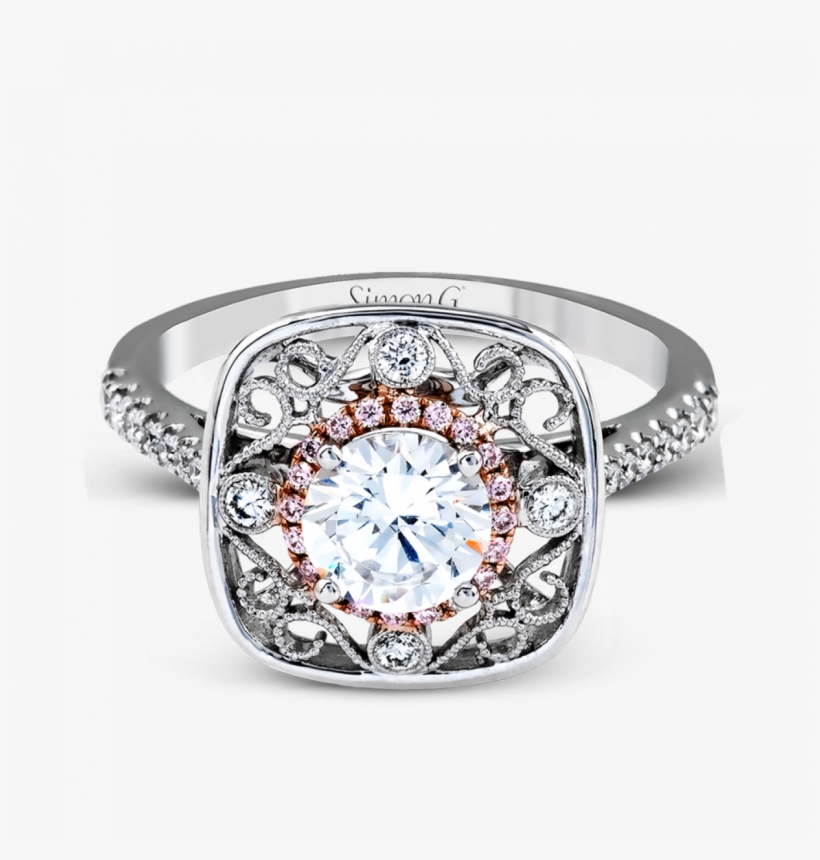 Cushion Shaped Filligree Style Top Diamond Wedding - Pre-engagement Ring, transparent png #9272686