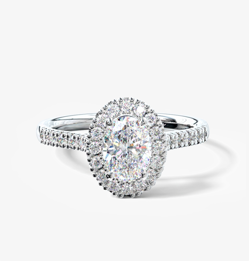 The Browns Oval Halo Diamond Ring - Vintage Stone Engagement Rings, transparent png #9272797