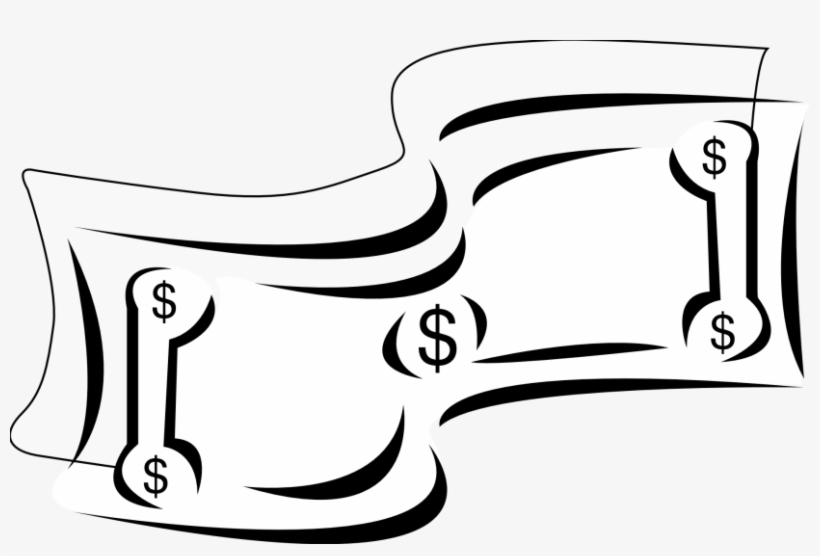 Money Sign Clip Art Black And White Free Clipart - Dollar Bill Clip Art, transparent png #9275667