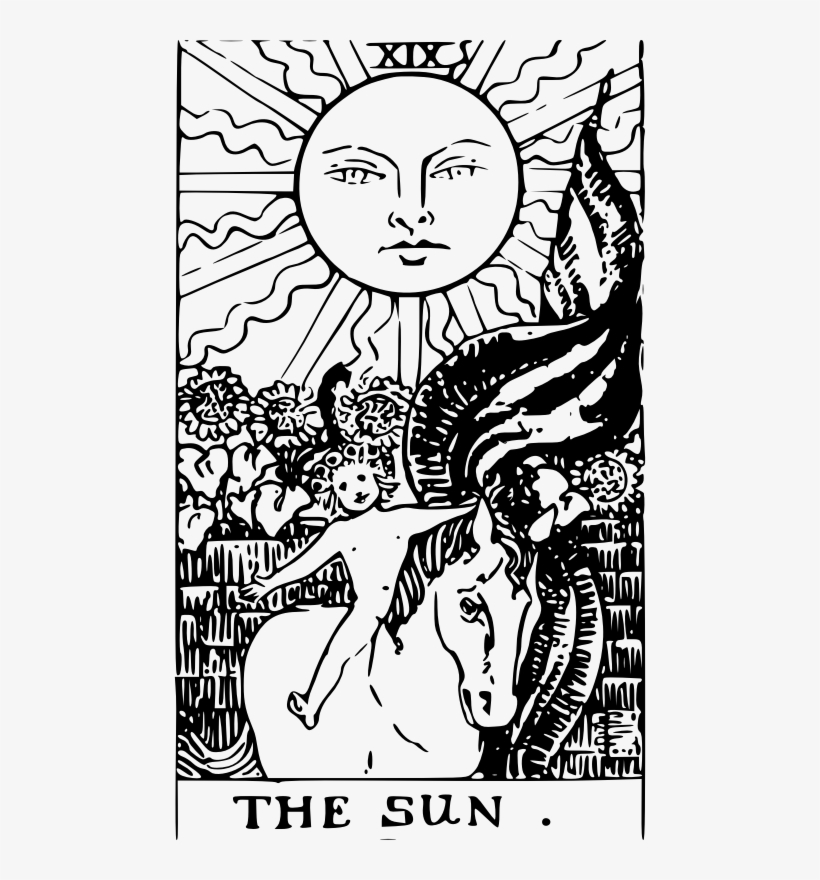 Rider Waite Major Arcana Sun - Tarot Card The Sun Minimalist, transparent png #9276089